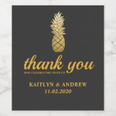 Tropische elegantie | ananas bruiloft dank u wijn etiket (Enkel label)