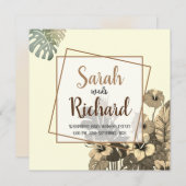 Tropische Elegantie bruiloft uitnodiging (Voorkant / Achterkant)