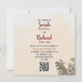 Tropische Elegantie bruiloft uitnodiging (Achterkant)