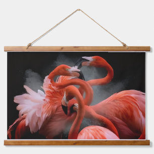Tropische Elegantie Flamingodans Fotografie Hangend Wandkleed