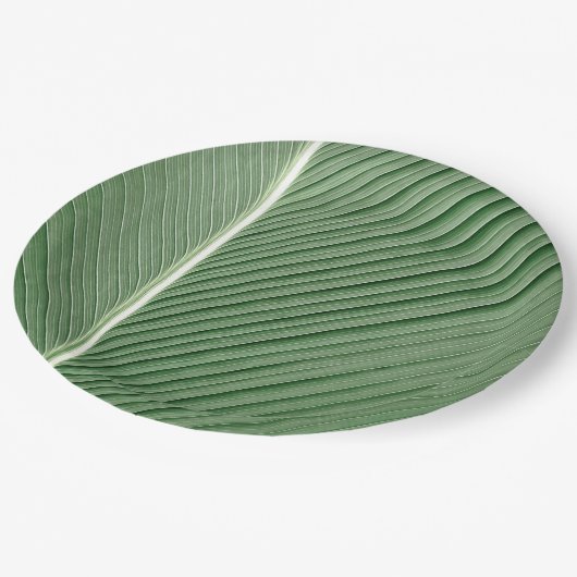 Tropische Elegantie - Kokosblad Design Paper Plat Papieren Bordje (Gekanteld)