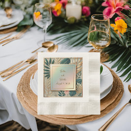 Tropische Elegantie Minimalistische Bedacht Lunche Servet