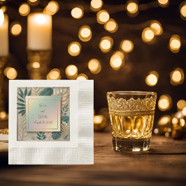 Tropische Elegantie Minimalistische Coined Cocktai Servet