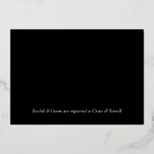 Tropische Elopement Trouwreceptie Zwart & Goud Folie Uitnodiging (Achterkant)