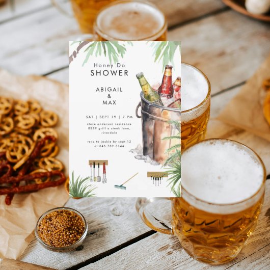 Tropische emmer van bier honing doen koppels douch kaart