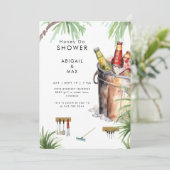 Tropische emmer van bier honing doen koppels douch kaart (Staand voorkant)