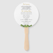 Tropische en gouden ronde bruiloft programma fan handwaaier (Achterkant)