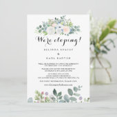Tropische Eucalyptus Greenery Elopement Receptie Kaart (Staand voorkant)
