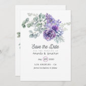 Tropische eucalyptussenkoorten bruiloft save the date (Voorkant / Achterkant)