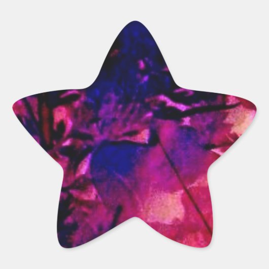 Tropische Evening Paradise Ster Sticker (Voorkant)