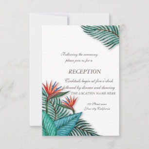 Tropische Exotische Bloemen Bruiloft Kaart