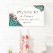 Tropische exotische bloemen bruiloft spandoek (Insitu)