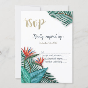 Tropische Exotische Bloemen RSVP Kaart