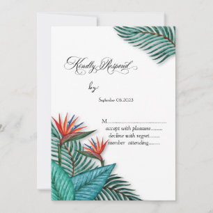 Tropische Exotische Bloemen RSVP Kaart