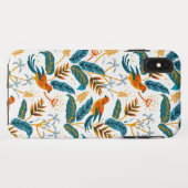 Tropische exotische vogels en bladpatroon Case-Mate iPhone case (Achterkant (horizontaal))