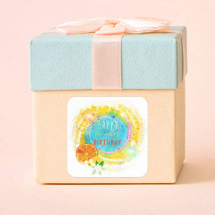 Tropische exotische zomersamenstelling op maat vierkante sticker