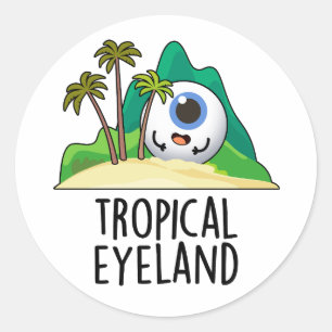 Tropische Eye-land Funny Island Pun Ronde Sticker