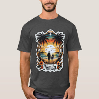 Tropische Familie Sunset Beach T-shirt
