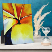 Tropische fangipani waterverf abstracte kunst fotoplaat (Zijkant)