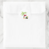 Tropische feestdag ronde sticker (Tas)