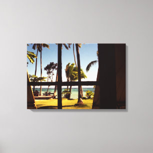 Tropische Fiji Beach Scene 24x16 (60x40cm) Canvas Afdruk