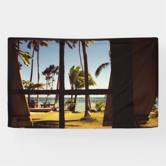 Tropische Fiji Beach Scene BNRCNM Spandoek (Horizontaal)
