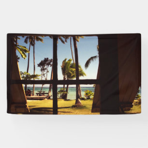 Tropische Fiji Beach Scene BrCNA Spandoek