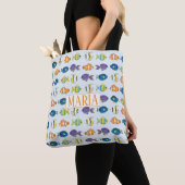 Tropische FIsh Pattern All-Over-Print Canvas tas (Dichtbij)