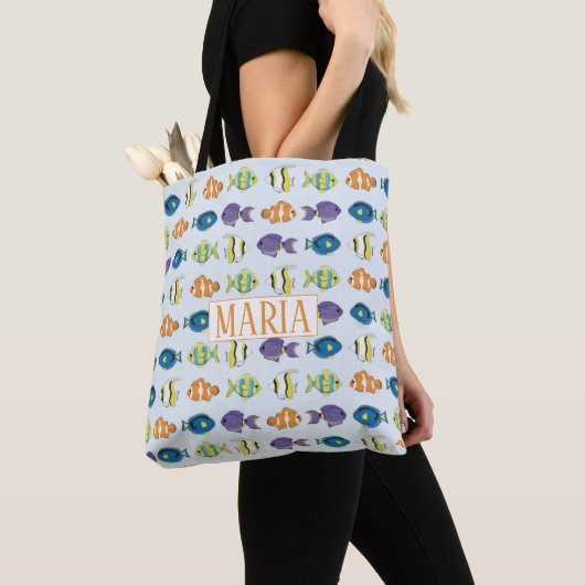 Tropische FIsh Pattern All-Over-Print Canvas tas (Dichtbij)