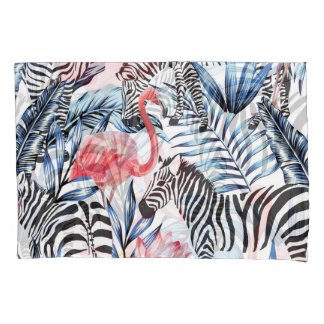 Tropische flair: Flamingo Zebra Paradise Kussensloop