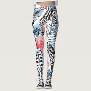 Tropische flair: Flamingo Zebra Paradise Leggings