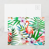 Tropische flamingo art. briefkaart (Voorkant / Achterkant)