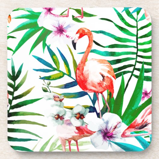 Tropische flamingo art. drankjes onderzetter (Voorkant)