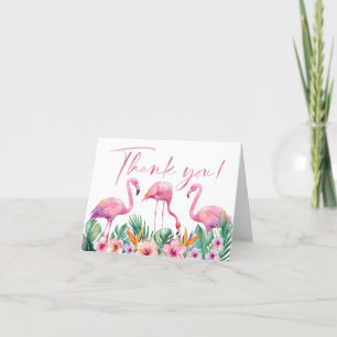Tropische Flamingo Baby shower bedankkaart