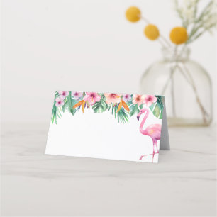 Tropische Flamingo Baby shower Plaatskaarten – Bla