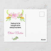 Tropische flamingo bedankt briefkaart (Achterkant)