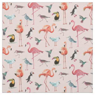 Tropische Flamingo Birds Stof