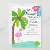 Tropische Flamingo Birthday Kaart (Voorkant)