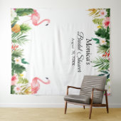 Tropische Flamingo Bruidsshower Foto Achtergrond Wandkleed (In Situ (horizontaal))