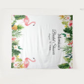 Tropische Flamingo Bruidsshower Foto Achtergrond Wandkleed (Voorkant (horizontaal))