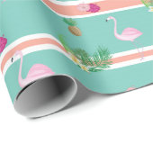 Tropische Flamingo Cadeauverpakking Cadeaupapier (Rol Hoek)