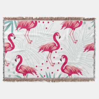 Tropische flamingo en bladeren, zomerpatroon. deken