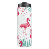 Tropische flamingo en bladeren, zomerpatroon. thermosbeker (Voorkant)