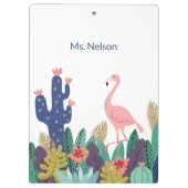 Tropische Flamingo en Cactus Clipboard Klembord (Achterkant)