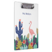 Tropische Flamingo en Cactus Clipboard Klembord (Rechts)