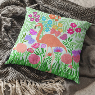 Tropische Flamingo Floral Butterfly Garden Art Kussen