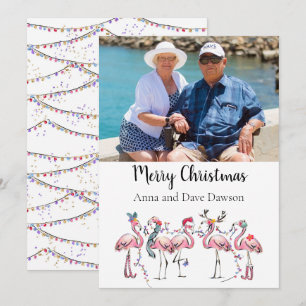 Tropische Flamingo Foto Kerstkaart
