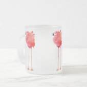 Tropische Flamingo Frosted Glass Mok (Voorkant links)