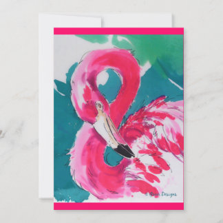 Tropische Flamingo Hot Pink nodigt Kaart uit