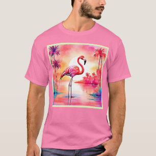 Tropische flamingo kunst t-shirt